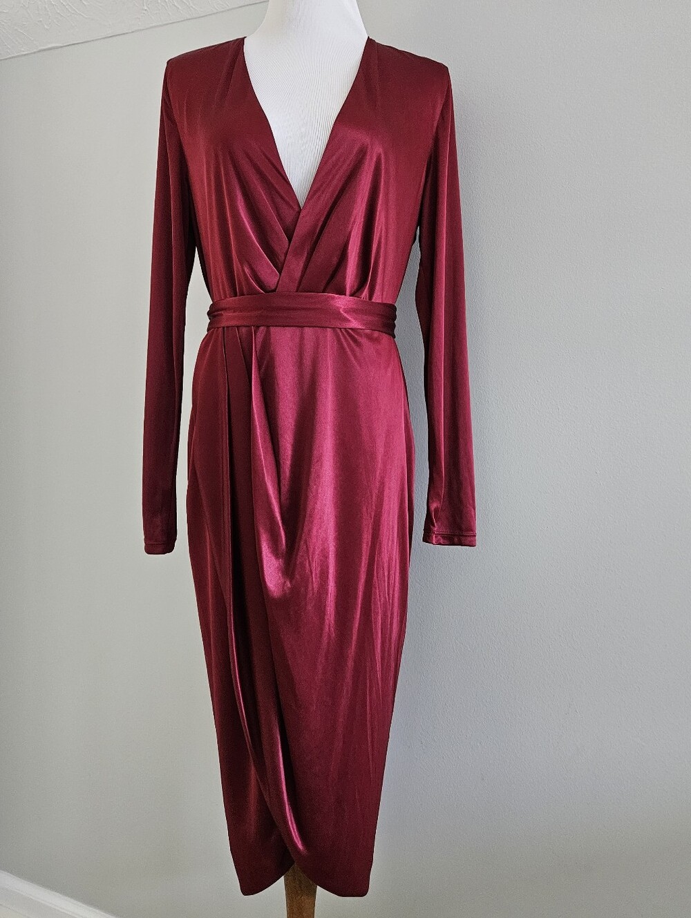 Altuzarra | Red V‑Neck Long Sleeve Dress